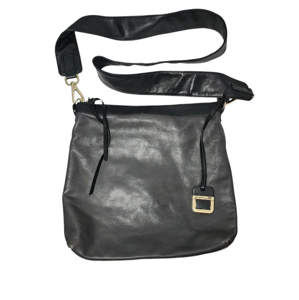 Innue Made in Italy Brown Two Tone Leather‎ Crossbody Bag